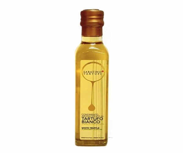 Sabatino White Truffle Oil 250ml สัมผัสรสชาติหรูหราด้วยน้ำมันทรัฟเฟิลขาว Sabatino หอมกลิ่นเห็ดทรัฟเฟิลแท้ๆ เพิ่มความอร่อยให้กับทุกมื้ออาหารของคุณ